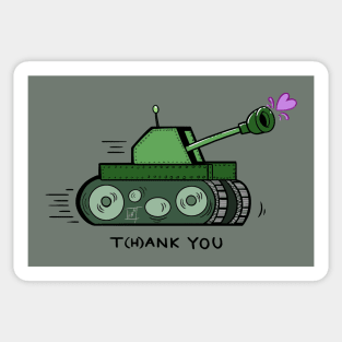 Tank You - T(h)ank You Funny Pun Joke Sticker